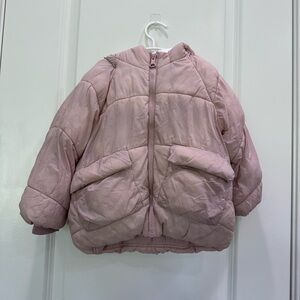 Zara Light Pink Kids Puffer Jacket